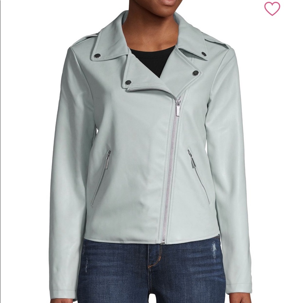 NWT Pure Navy Faux Leather Moro Jacket